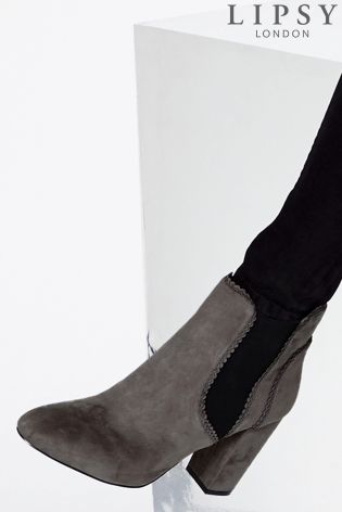 Lipsy Grey Elastic Ankle Boot